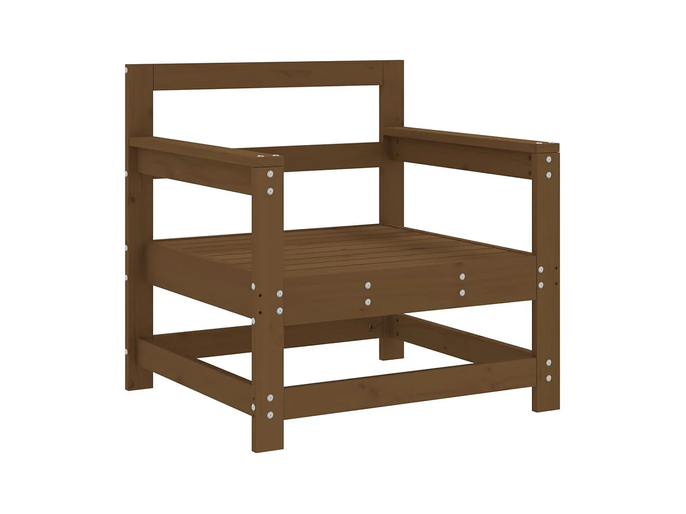 Lot de 2 Chaises de jardin marron miel bois massif de pin FR59227