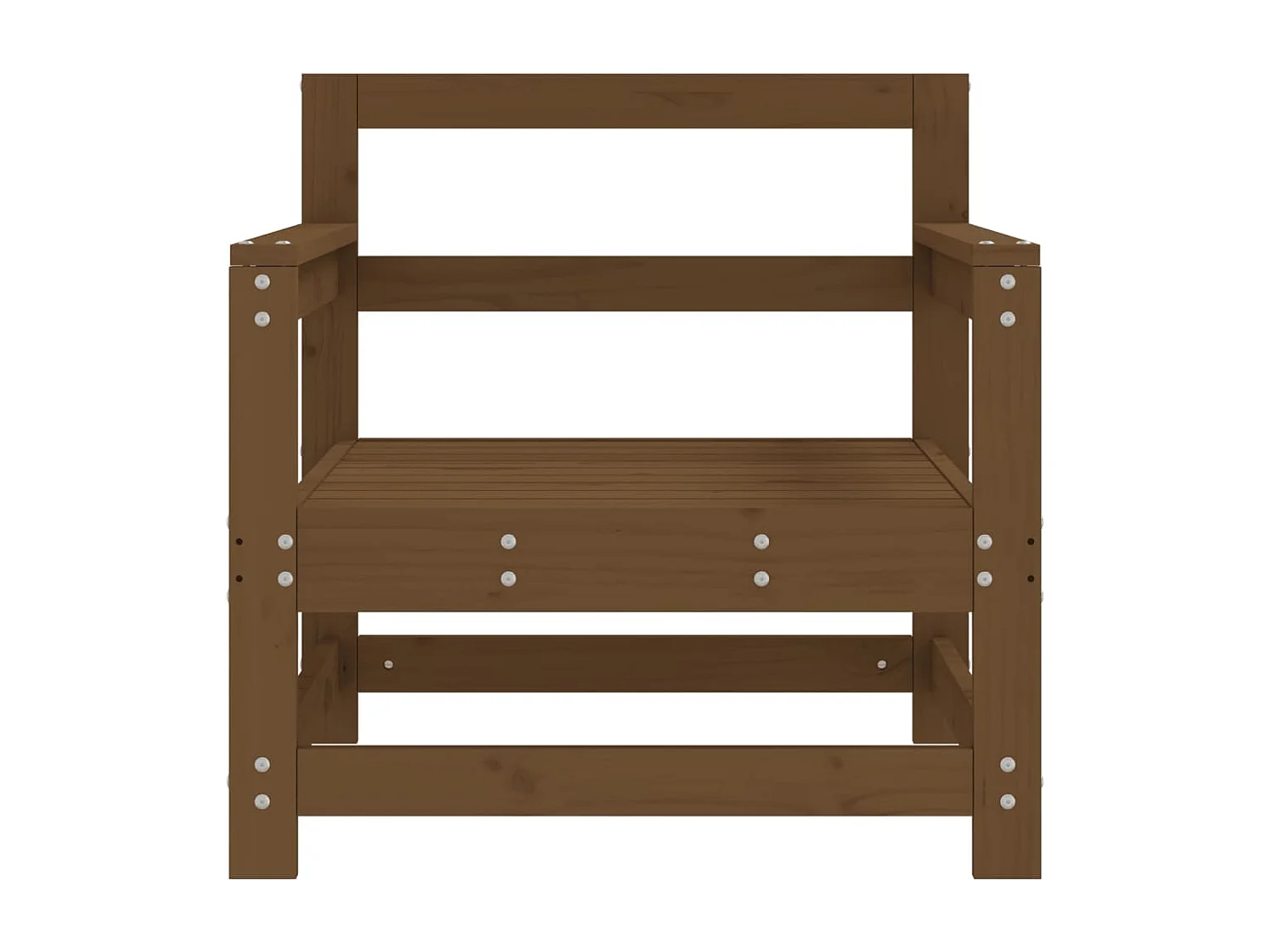 Lot de 2 Chaises de jardin marron miel bois massif de pin FR59227