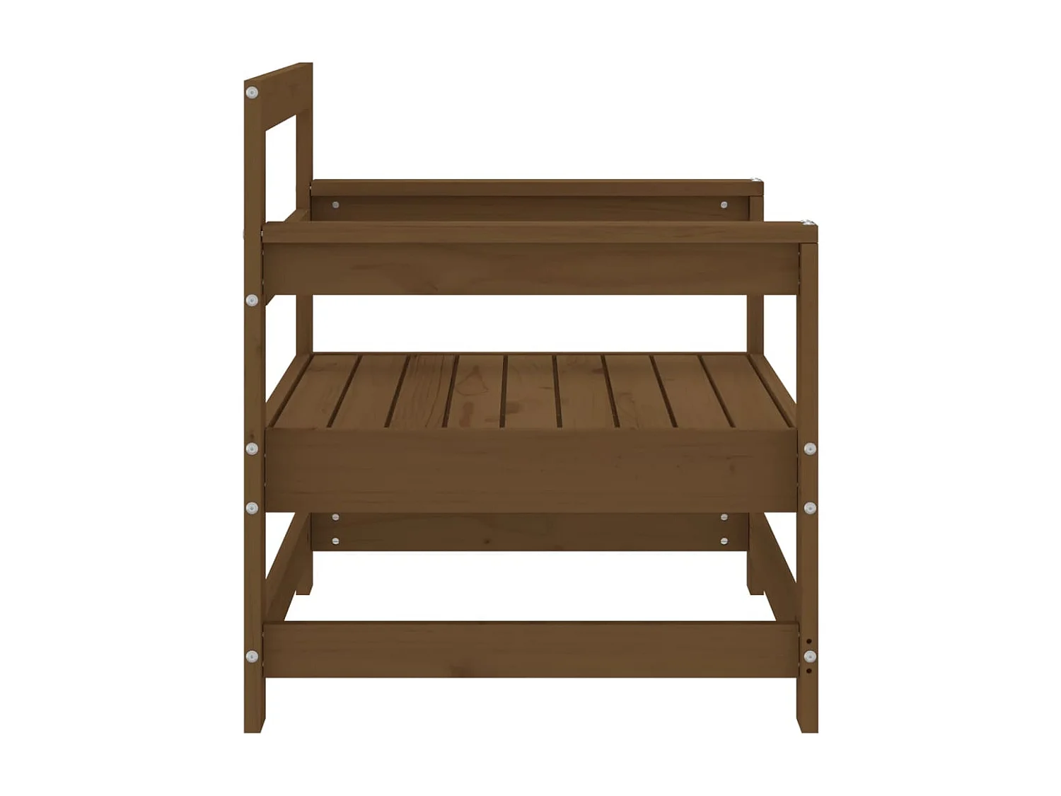 Lot de 2 Chaises de jardin marron miel bois massif de pin FR59227