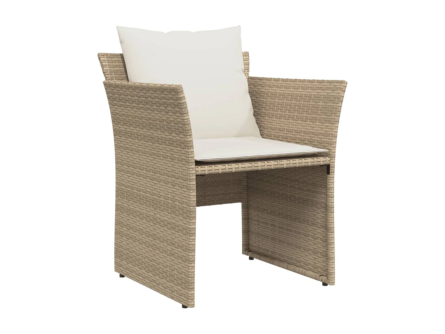 Chaise de jardin avec tabouret beige résine tressée FR78071