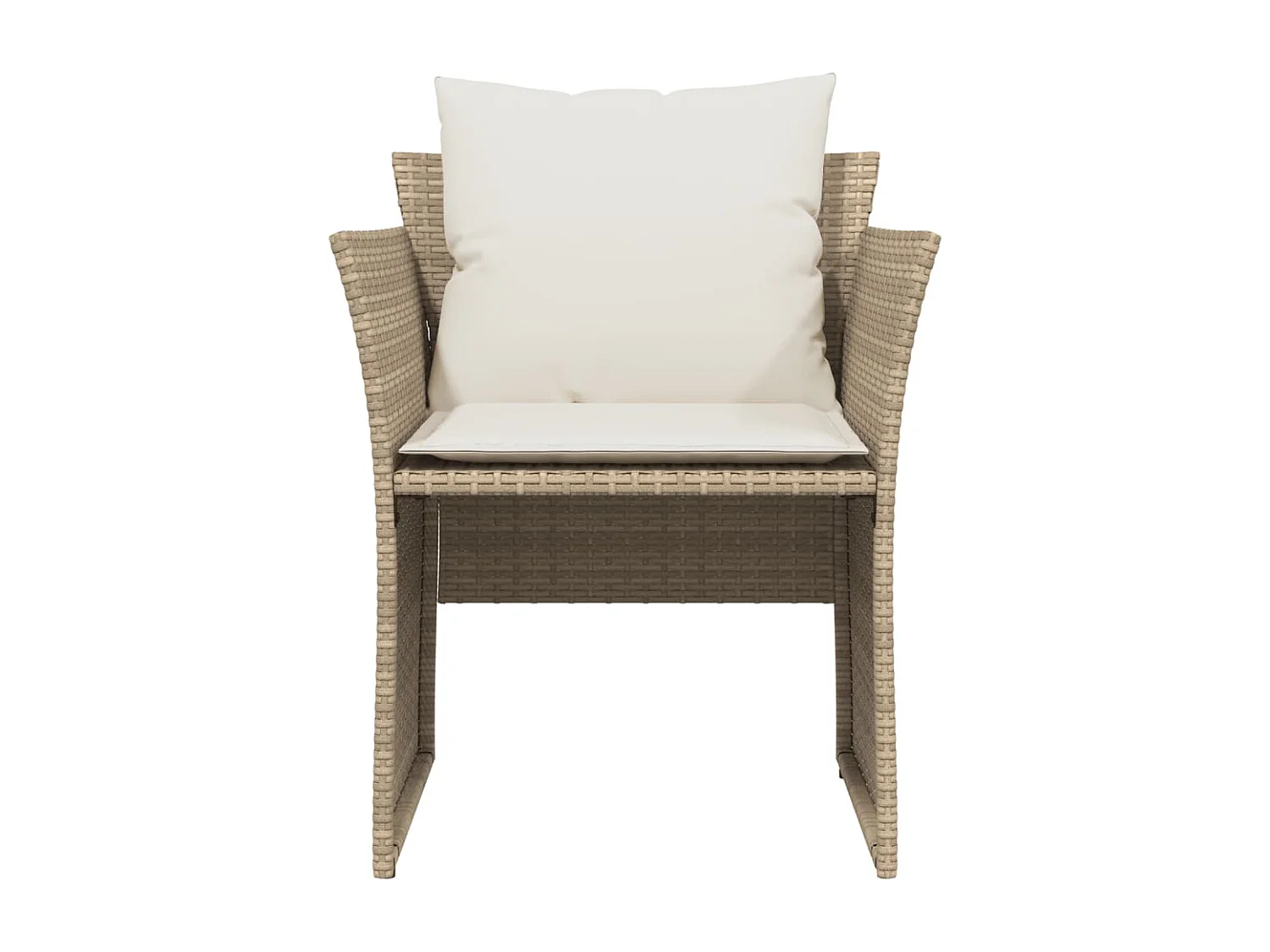 Chaise de jardin avec tabouret beige résine tressée FR78071