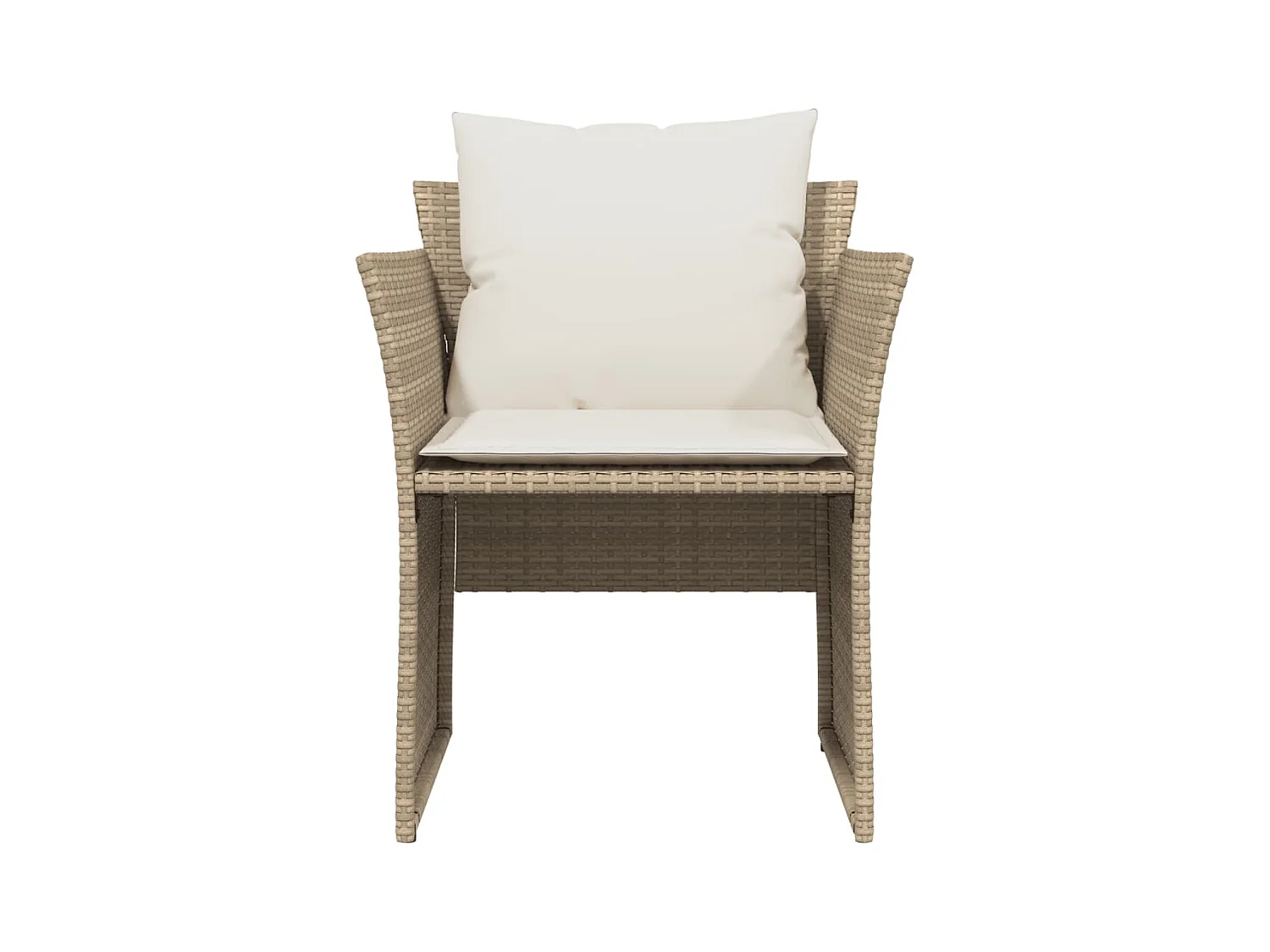 Chaise de jardin avec tabouret beige résine tressée FR78071