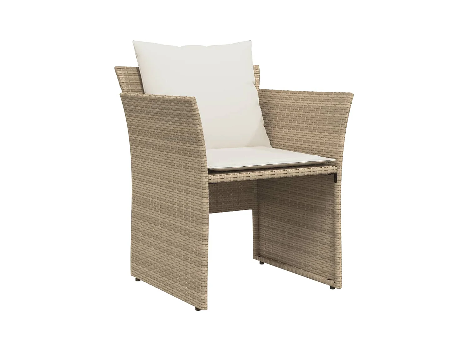 Chaise de jardin avec tabouret beige résine tressée FR78071