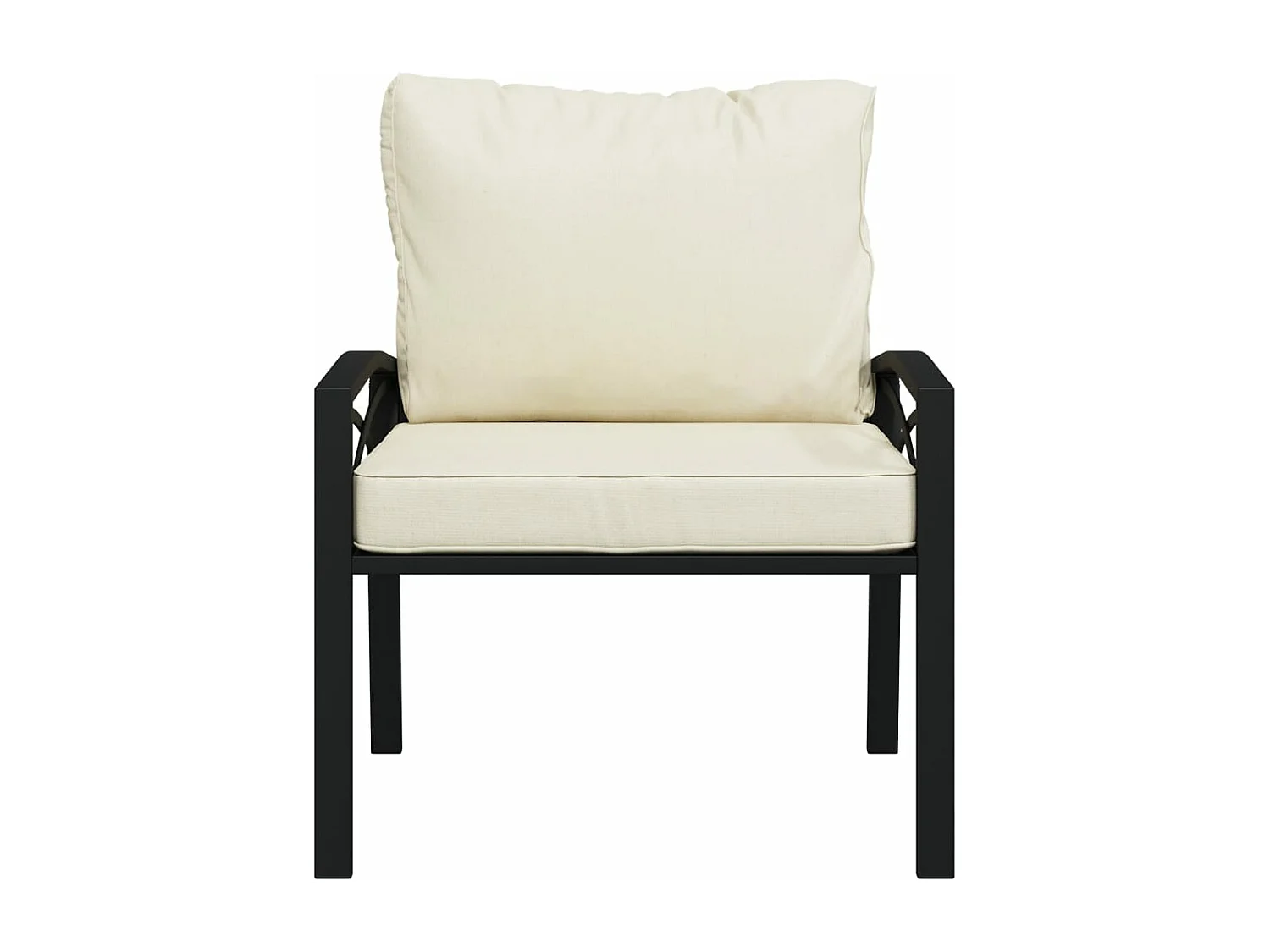 Lot de 2 Chaises de jardin avec coussins sable 68x76x79 cm acier FR27059