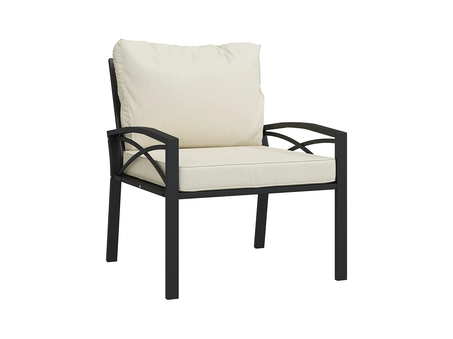Lot de 2 Chaises de jardin avec coussins sable 68x76x79 cm acier FR27059