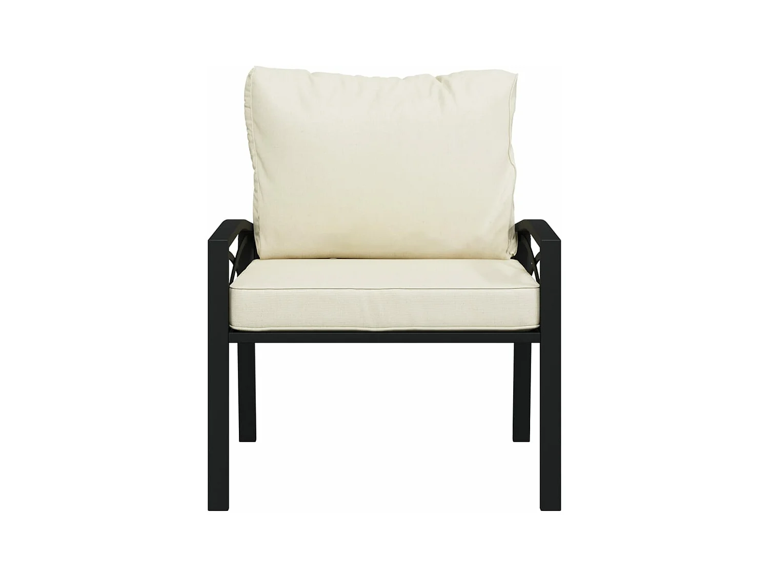 Lot de 2 Chaises de jardin avec coussins sable 68x76x79 cm acier FR27059