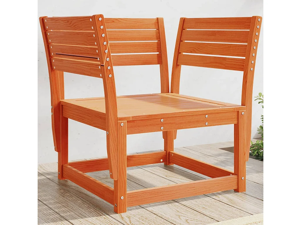 Silla de jardín madera madera maciza de pino marrón cera ES839808