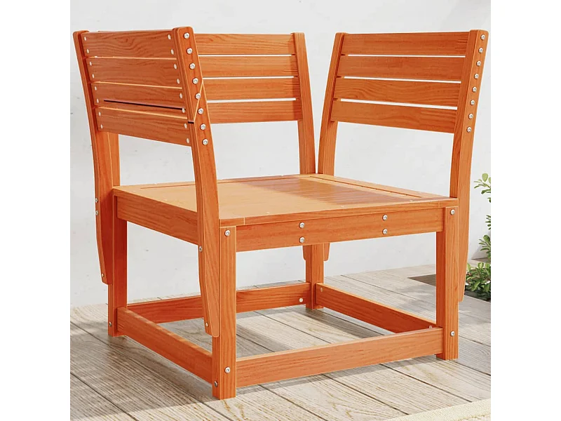 Chaise de jardin cire marron bois de pin massif FR568487