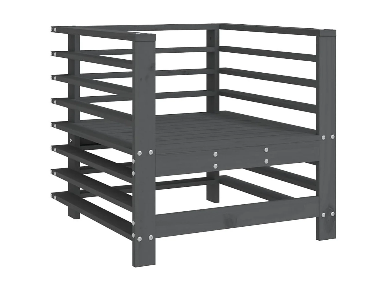 Lot de 2 Chaises de jardin gris bois massif de pin FR55325