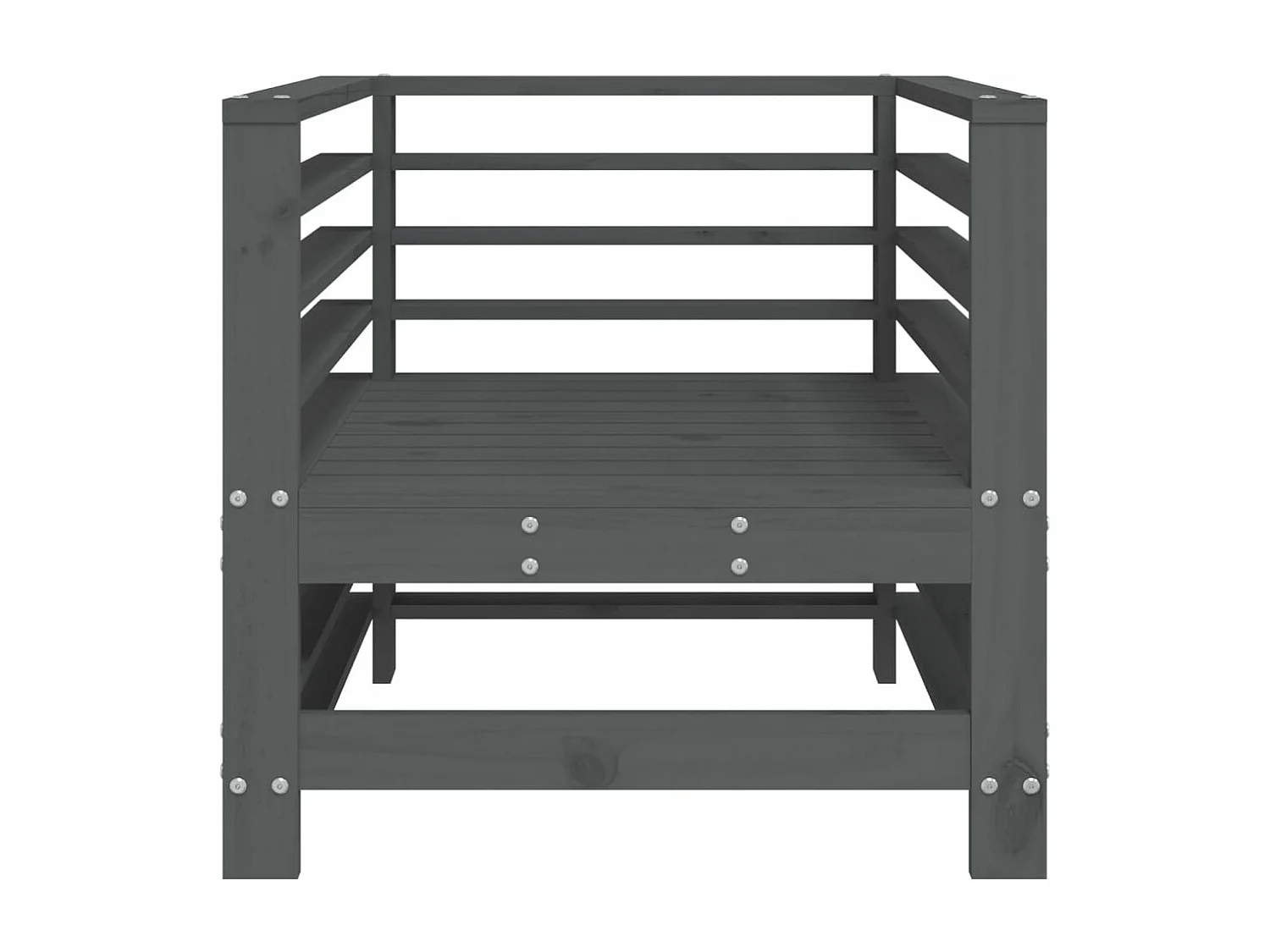 Lot de 2 Chaises de jardin gris bois massif de pin FR55325