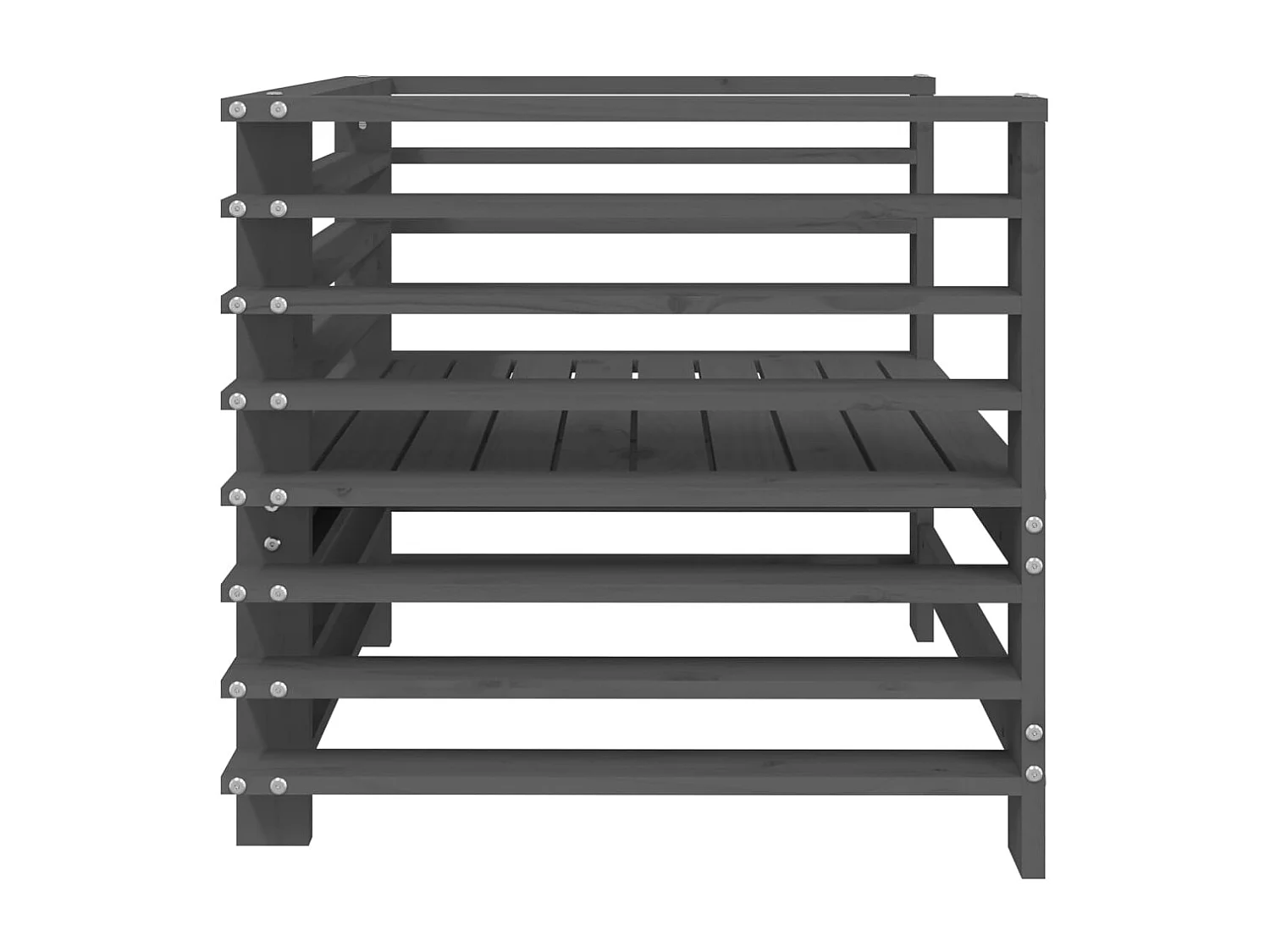 Lot de 2 Chaises de jardin gris bois massif de pin FR55325