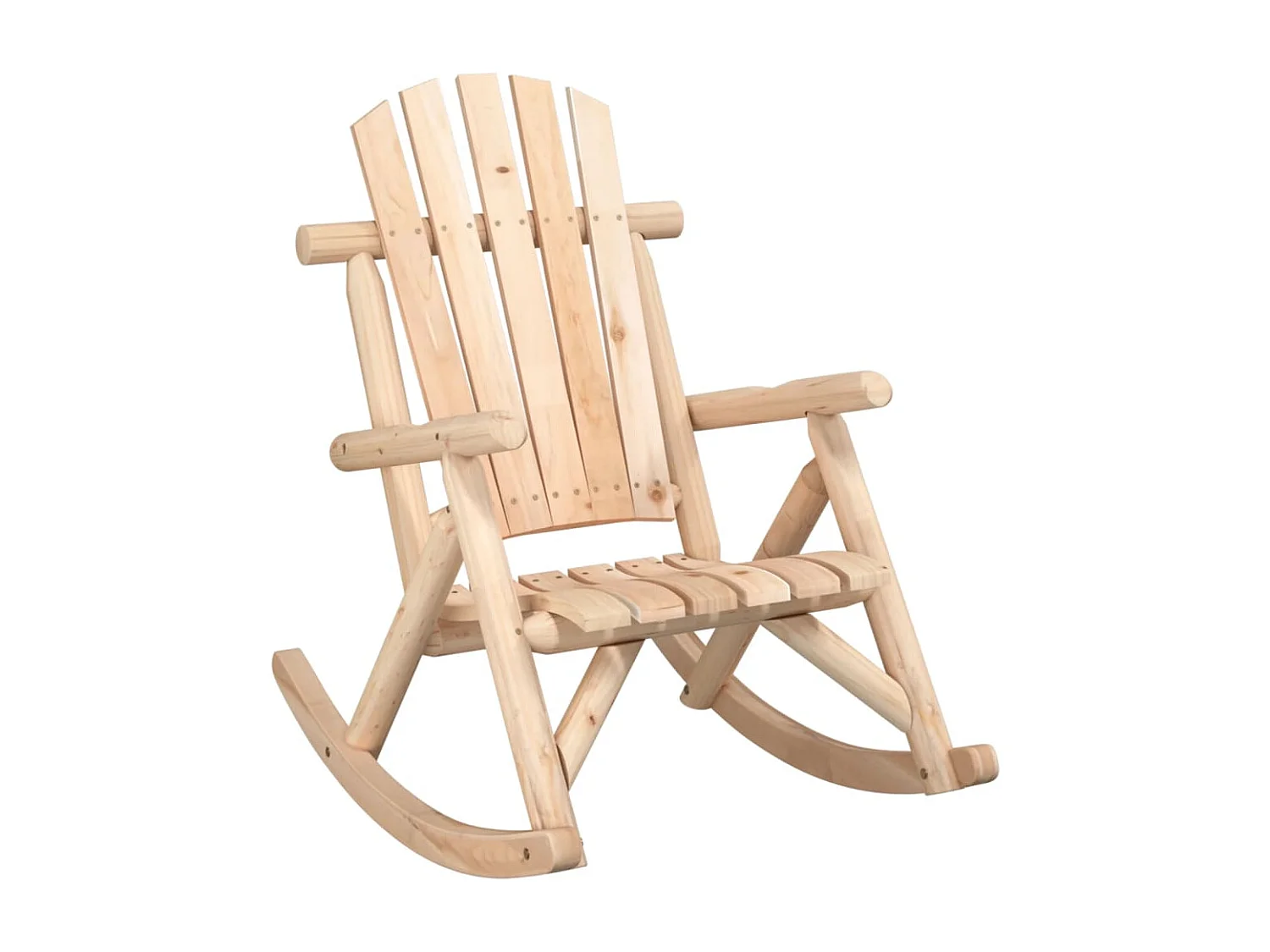 Chaise à bascule de jardin 69x96x101 cm bois massif d'épicéa FR53052