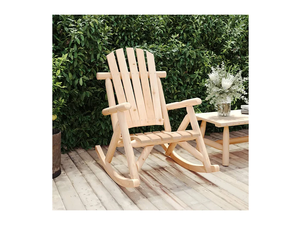 Cadeira de balanço p/ jardim 69x96x101 cm madeira abeto maciça PT390512