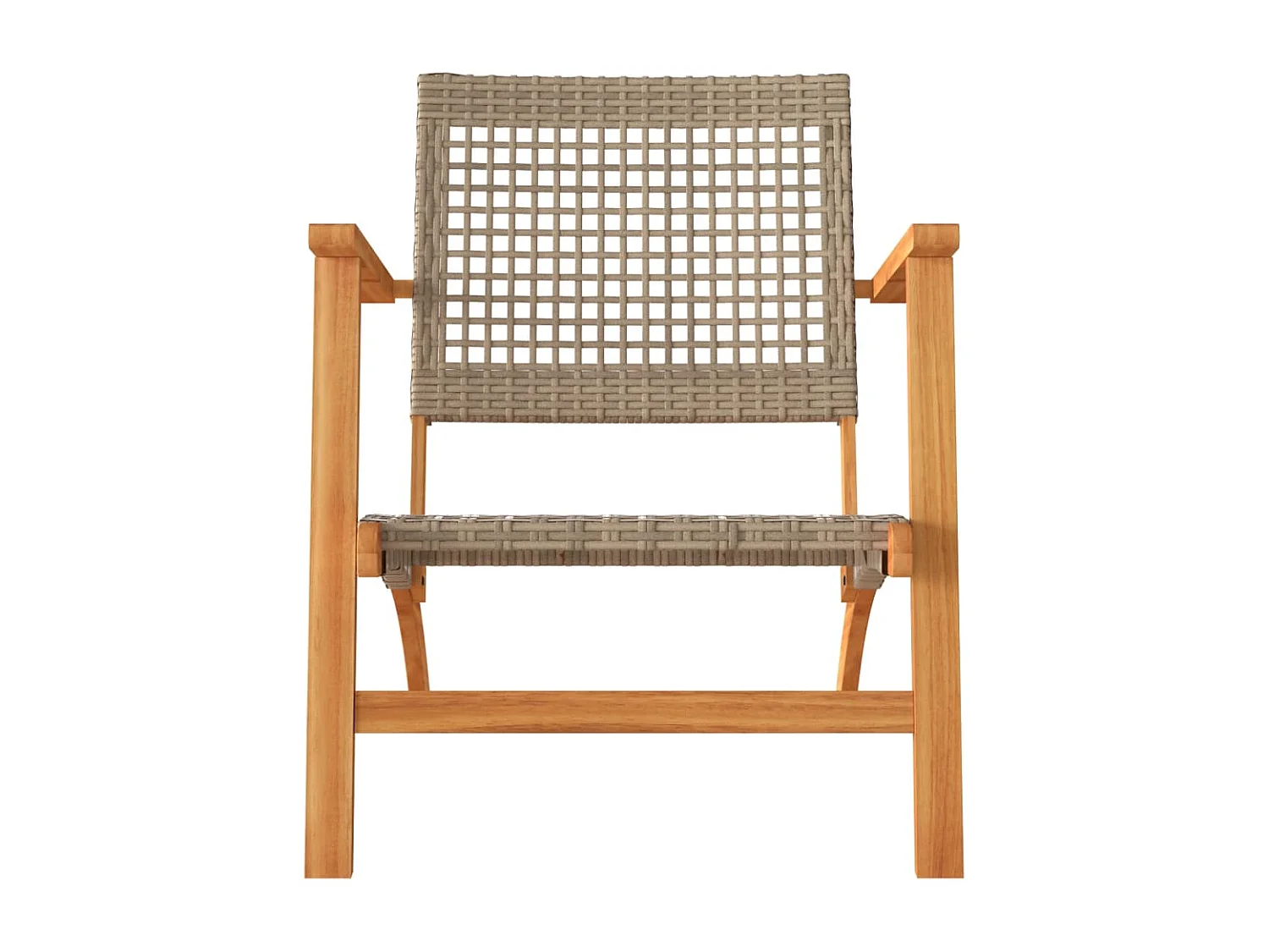 Lot de 2 Chaises de jardin beige résine tressée bois d’acacia FR46694
