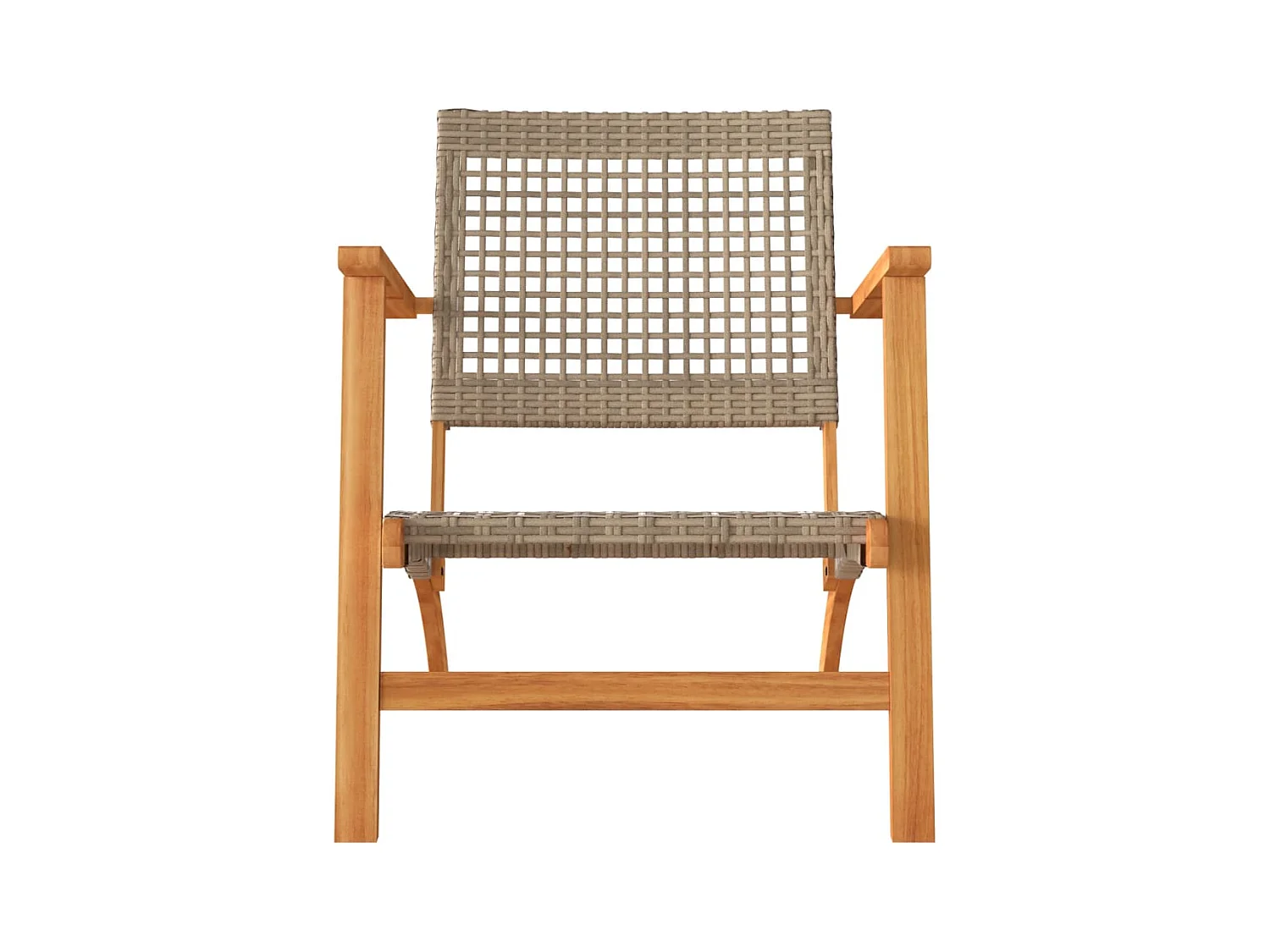 Lot de 2 Chaises de jardin beige résine tressée bois d’acacia FR46694