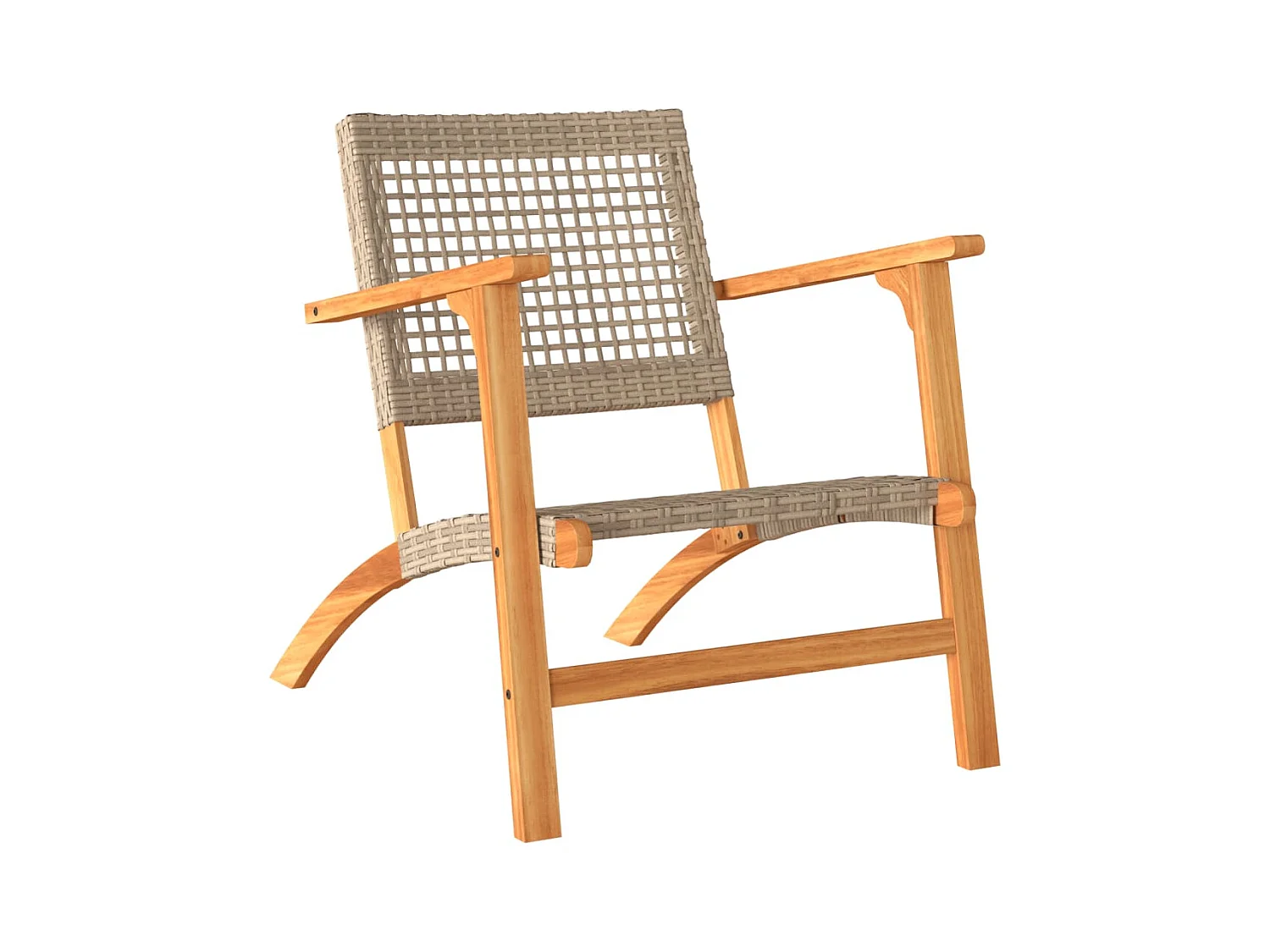 Lot de 2 Chaises de jardin beige résine tressée bois d’acacia FR46694