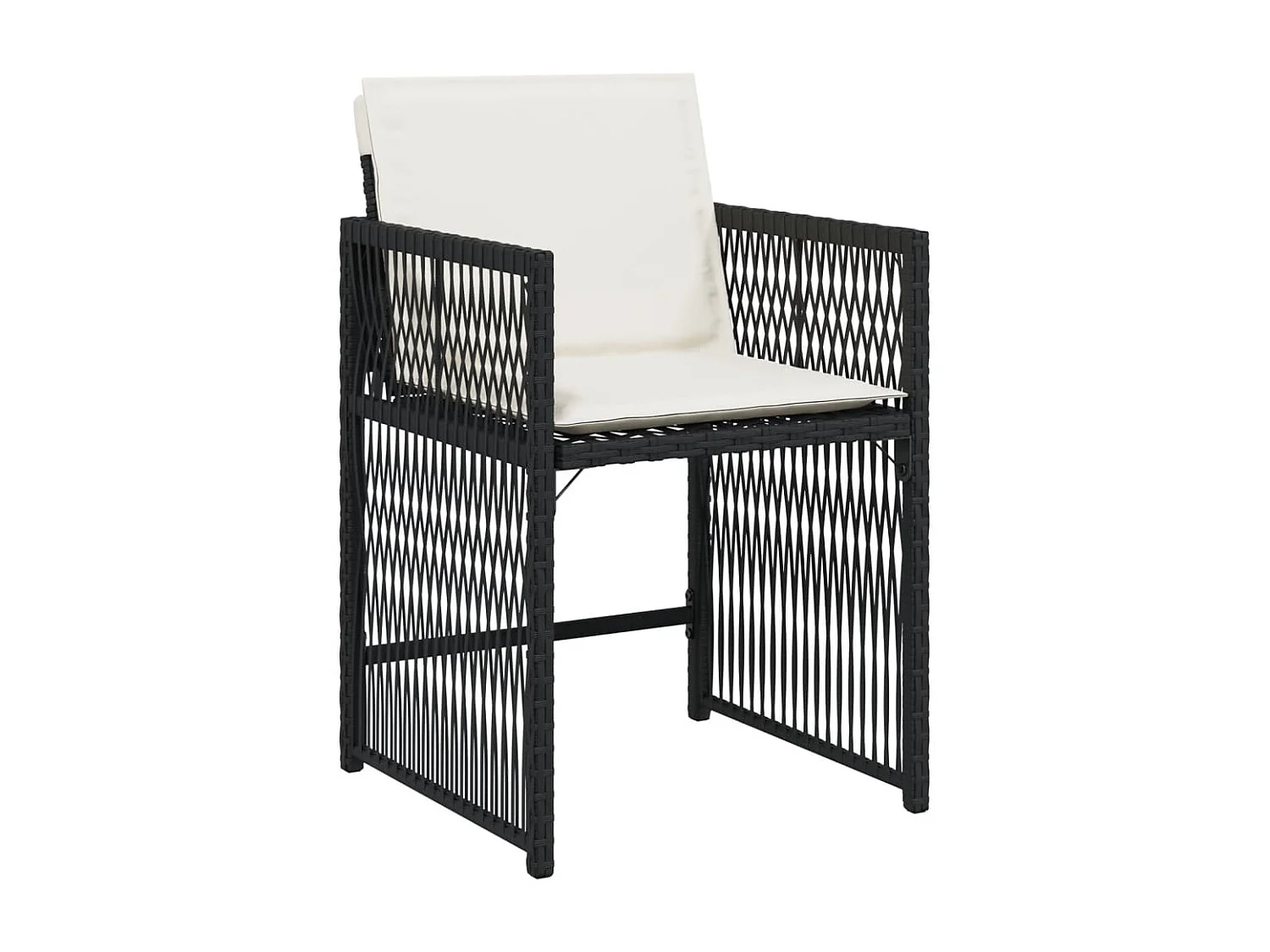 Lot de 4 Chaises de jardin avec coussins noir résine tressée FR802102
