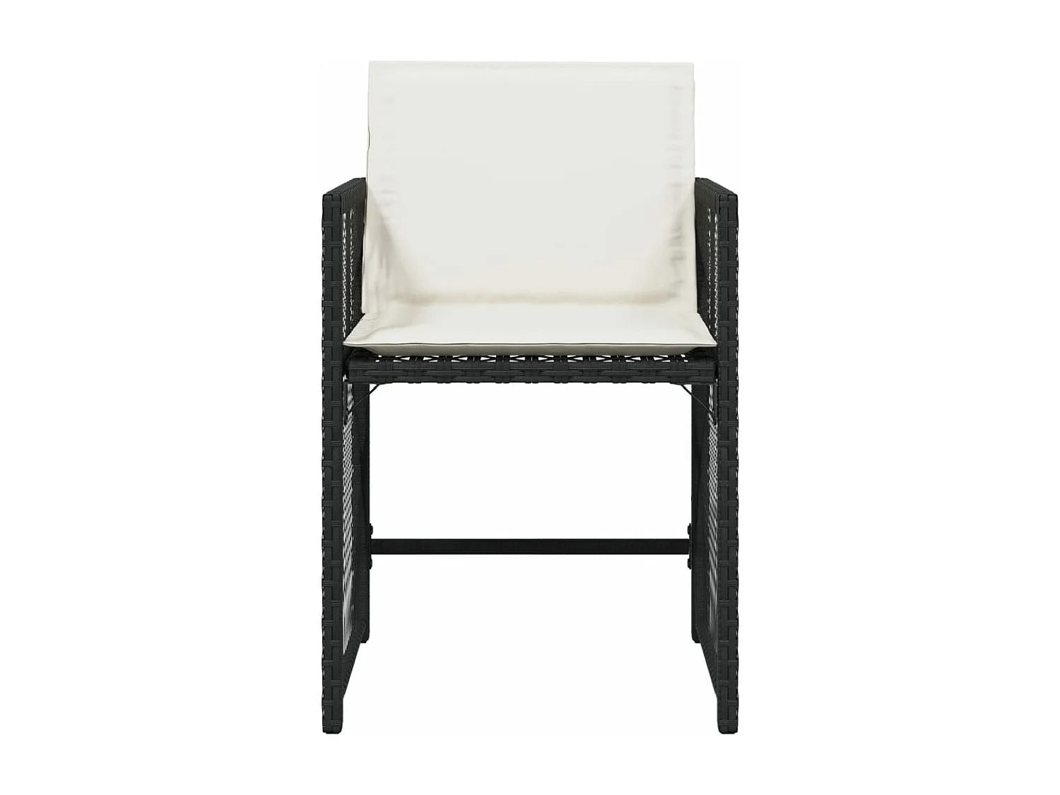 Lot de 4 Chaises de jardin avec coussins noir résine tressée FR802102