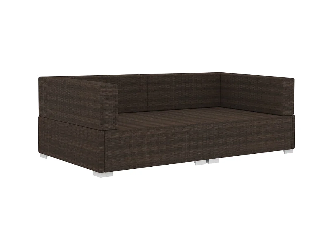 Lot de 2 Chaises d'angles avec coussins Résine tressée Marron FR50658