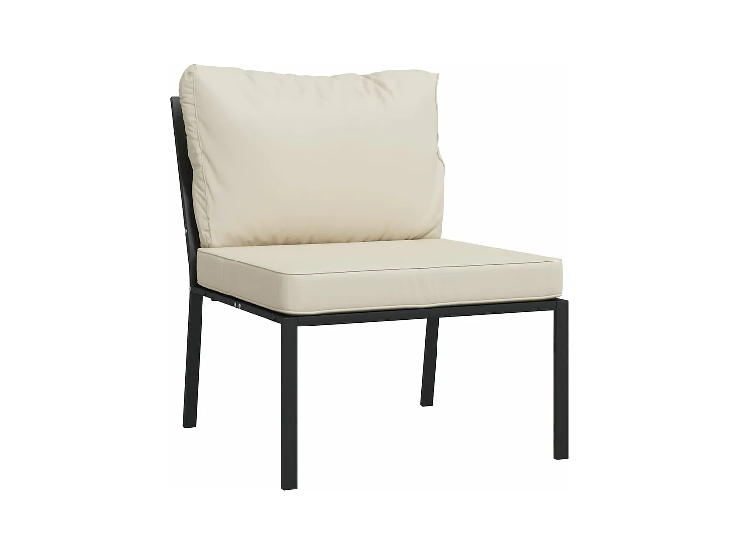Lot de 2 Chaises de jardin avec coussins sable 60x74x79 cm acier FR58933