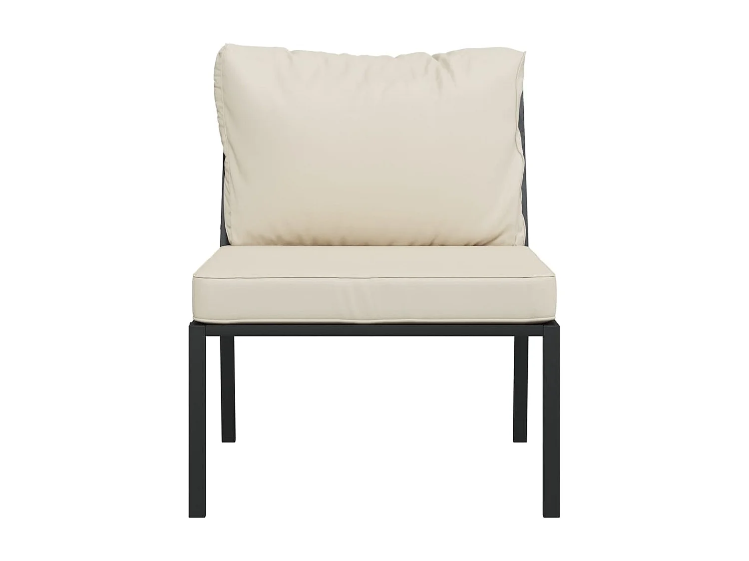 Lot de 2 Chaises de jardin avec coussins sable 60x74x79 cm acier FR58933