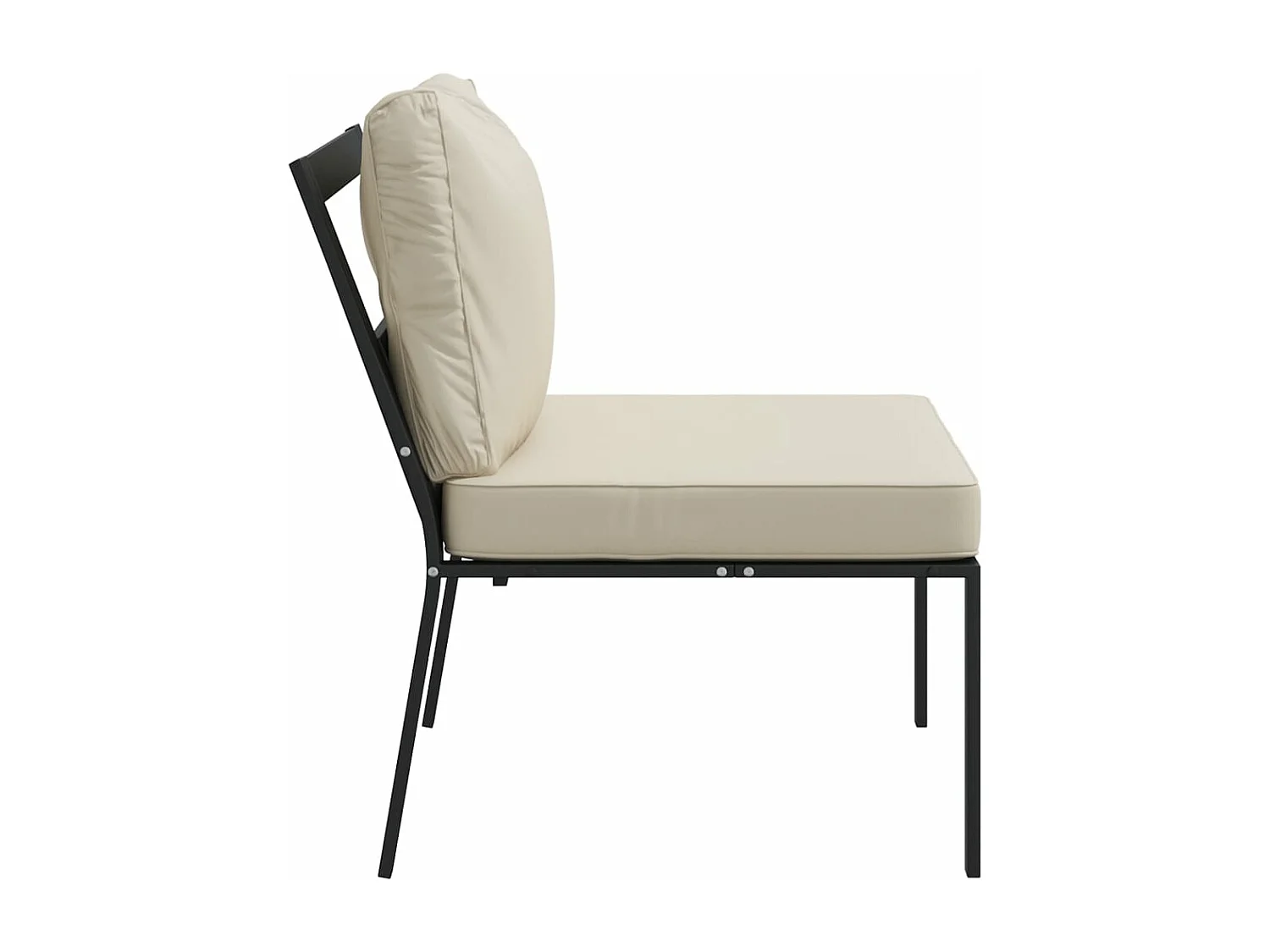 Lot de 2 Chaises de jardin avec coussins sable 60x74x79 cm acier FR58933