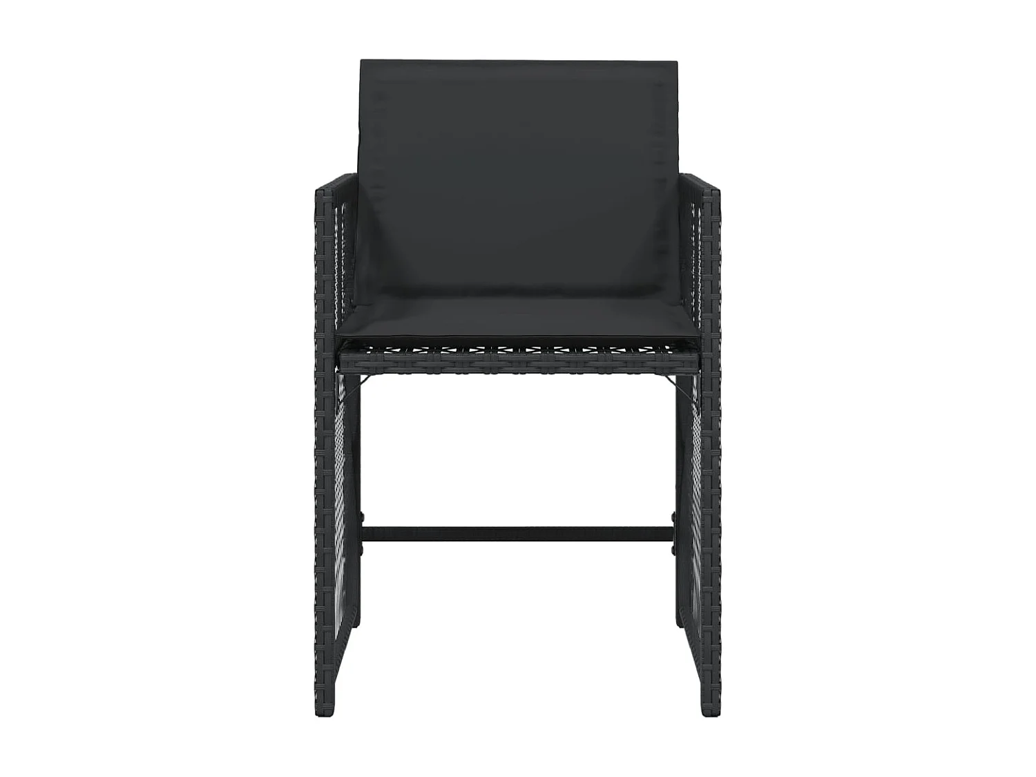 Lot de 4 Chaises de jardin avec coussins noir résine tressée FR428640