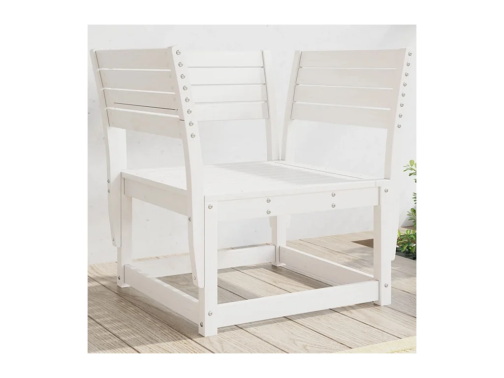 Chaise de jardin blanc bois massif de pin FR357837