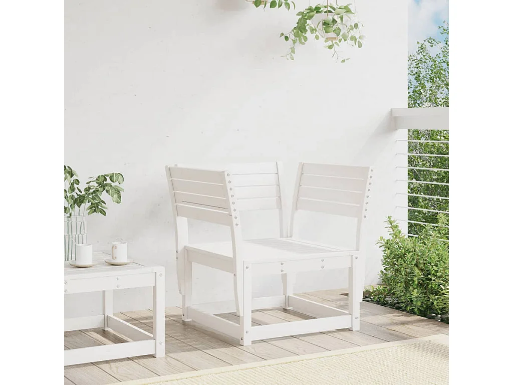 Chaise de jardin blanc bois massif de pin FR357837