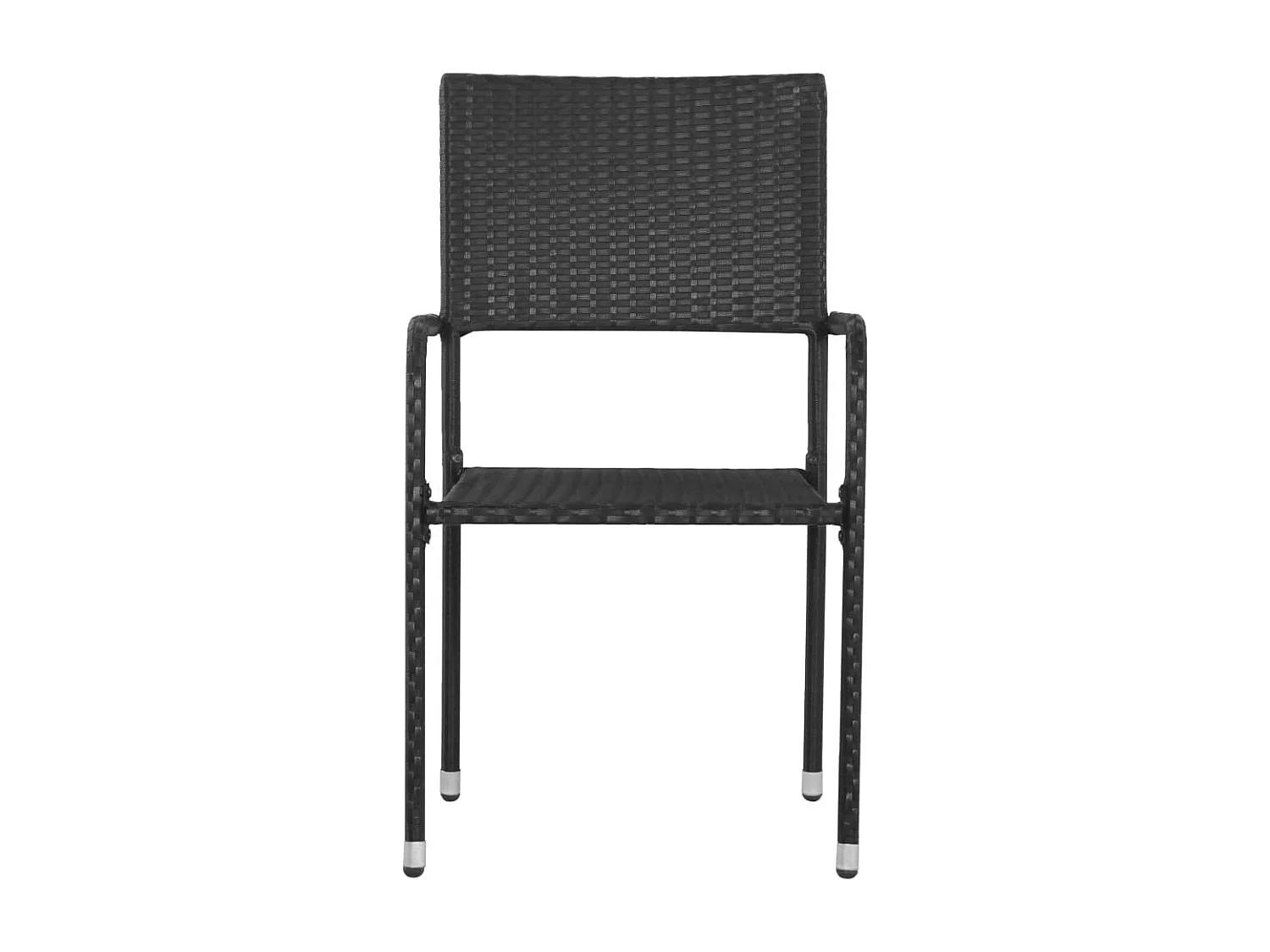 Tuinstoelen 6 st stapelbaar poly rattan zwart BE466454