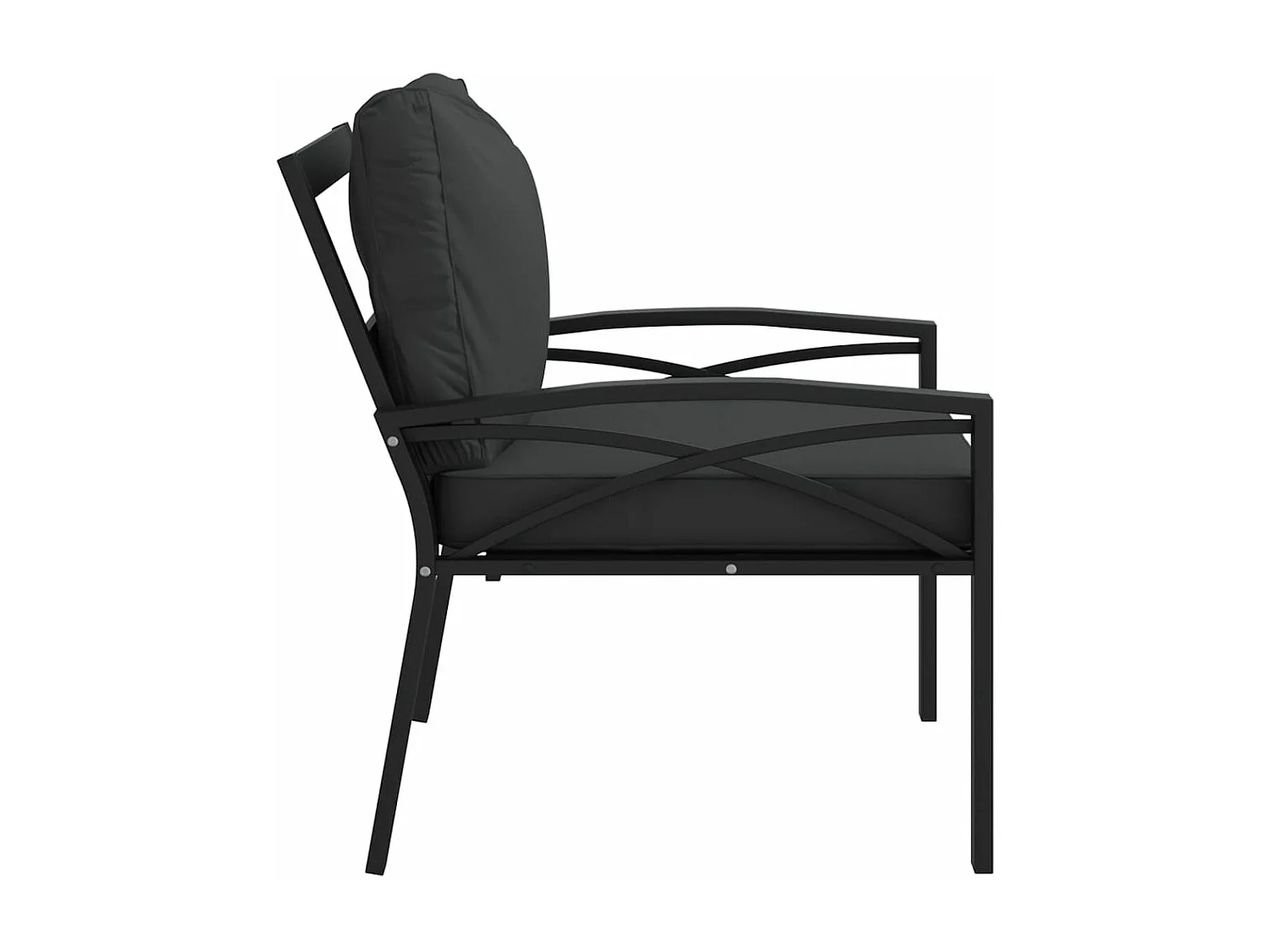 Lot de 2 Chaises de jardin avec coussins gris 68x76x79 cm acier FR50184