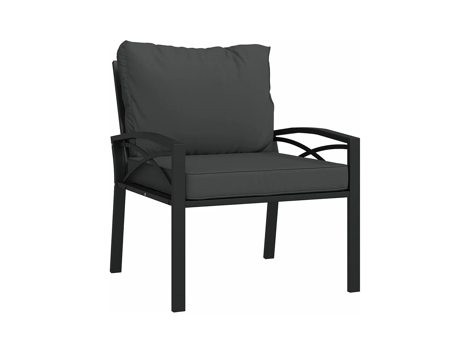 Lot de 2 Chaises de jardin avec coussins gris 68x76x79 cm acier FR50184