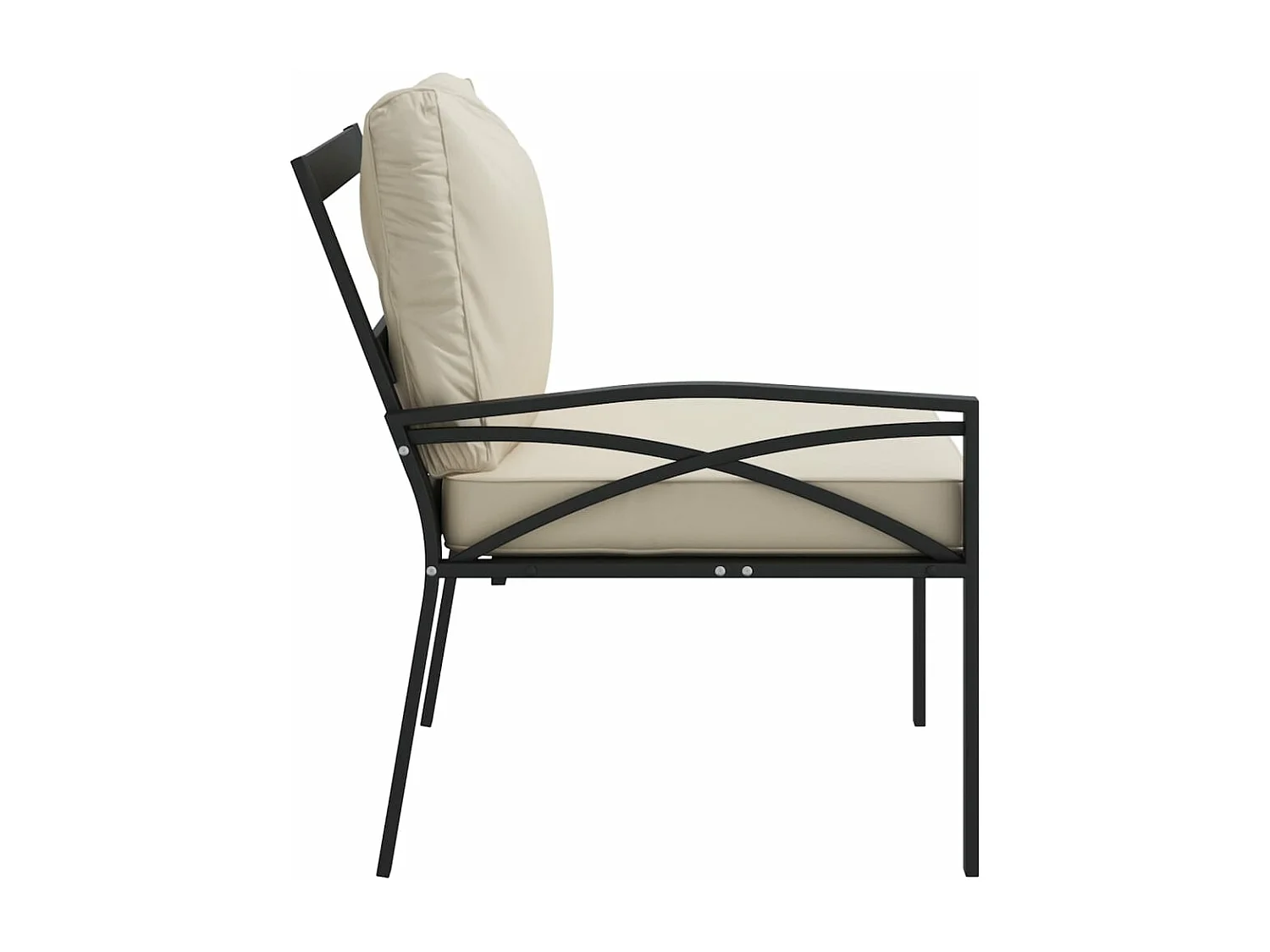 Tuinstoelen met zandkleurige kussens 2 st 62x75x79 cm staal BE760094