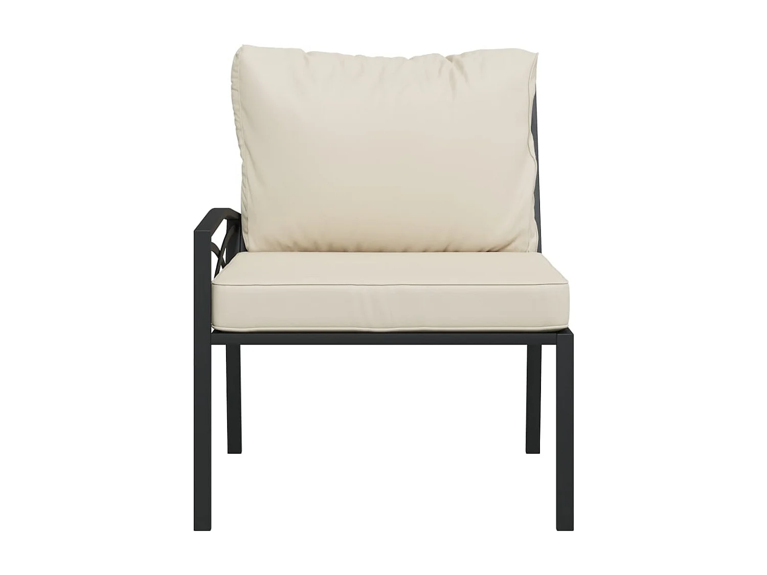Lot de 2 Chaises de jardin avec coussins sable 62x75x79 cm acier FR90716