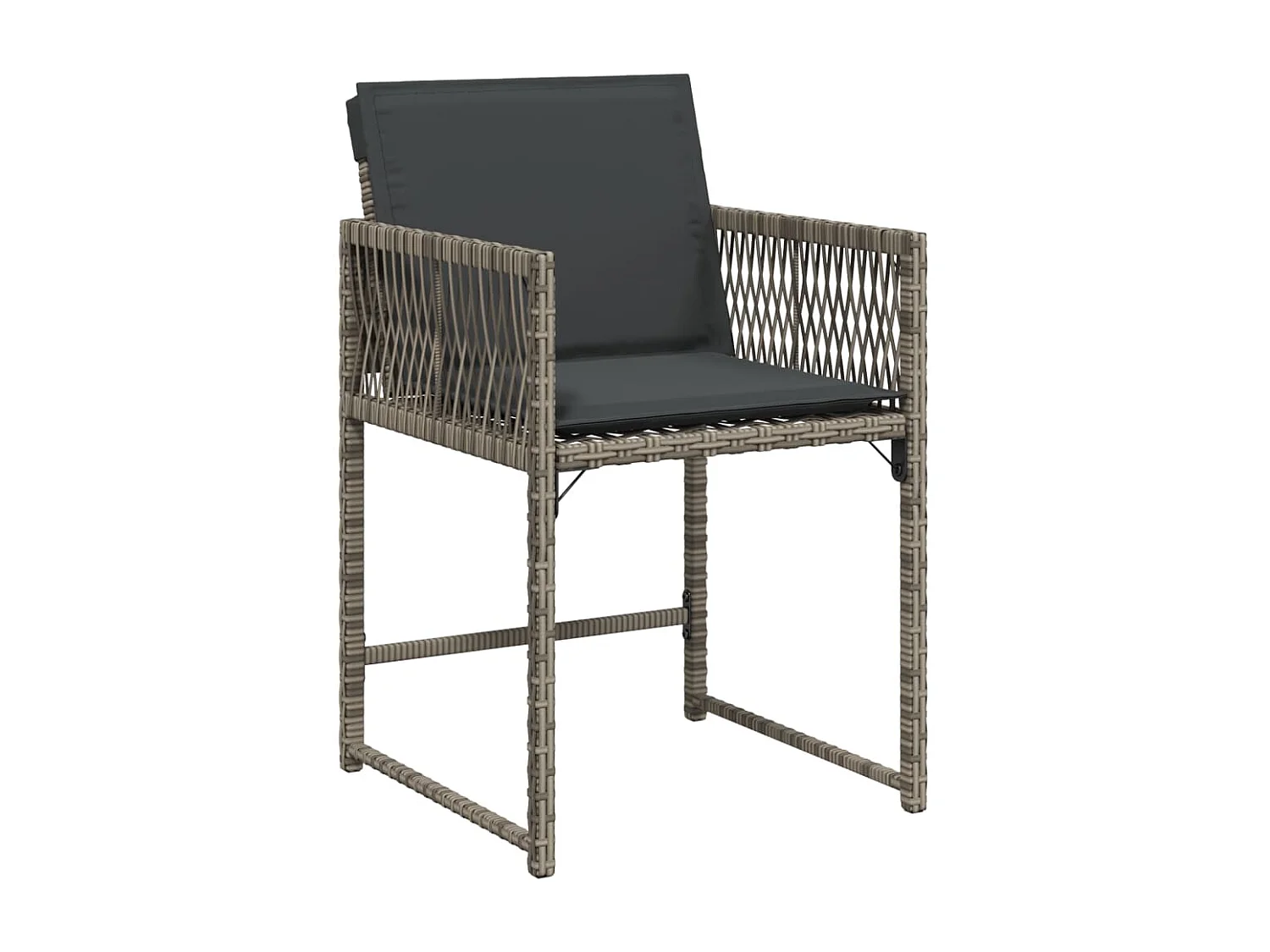 Tuinstoelen 4 st met kussens poly rattan grijs BE782011