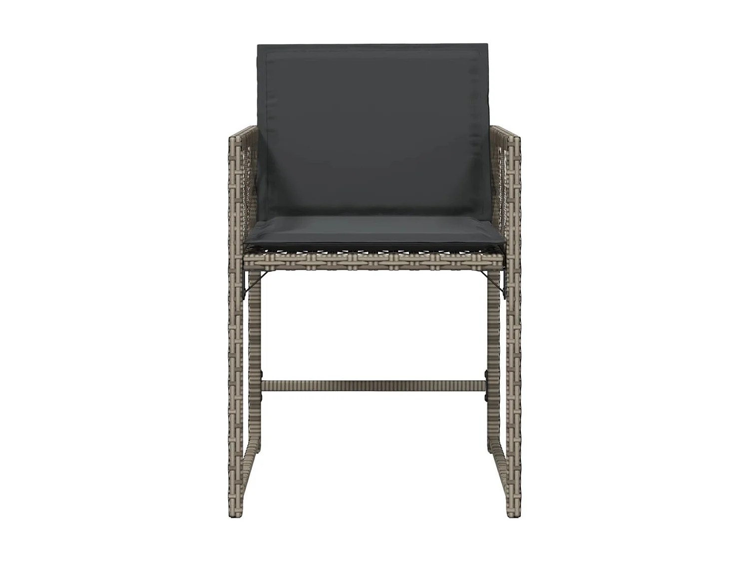 Tuinstoelen 4 st met kussens poly rattan grijs BE782011