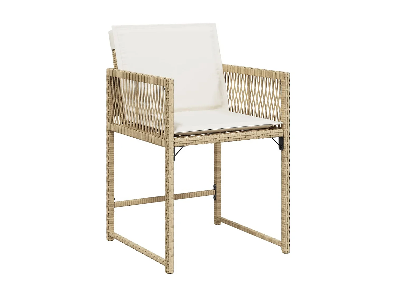 Lot de 4 Chaises de jardin avec coussins beige résine tressée FR675948