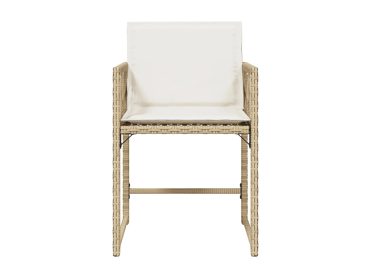 Lot de 4 Chaises de jardin avec coussins beige résine tressée FR675948