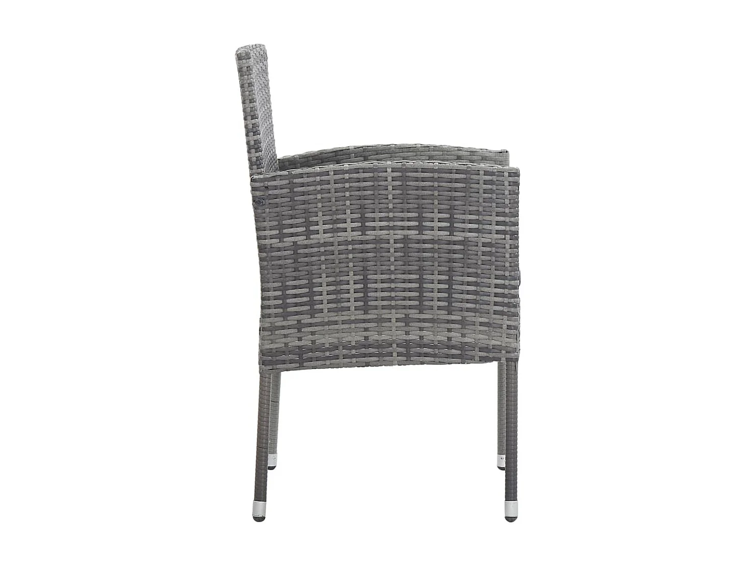 Lot de 2 Chaises de jardin coussins gris foncé résine tressée FR476375