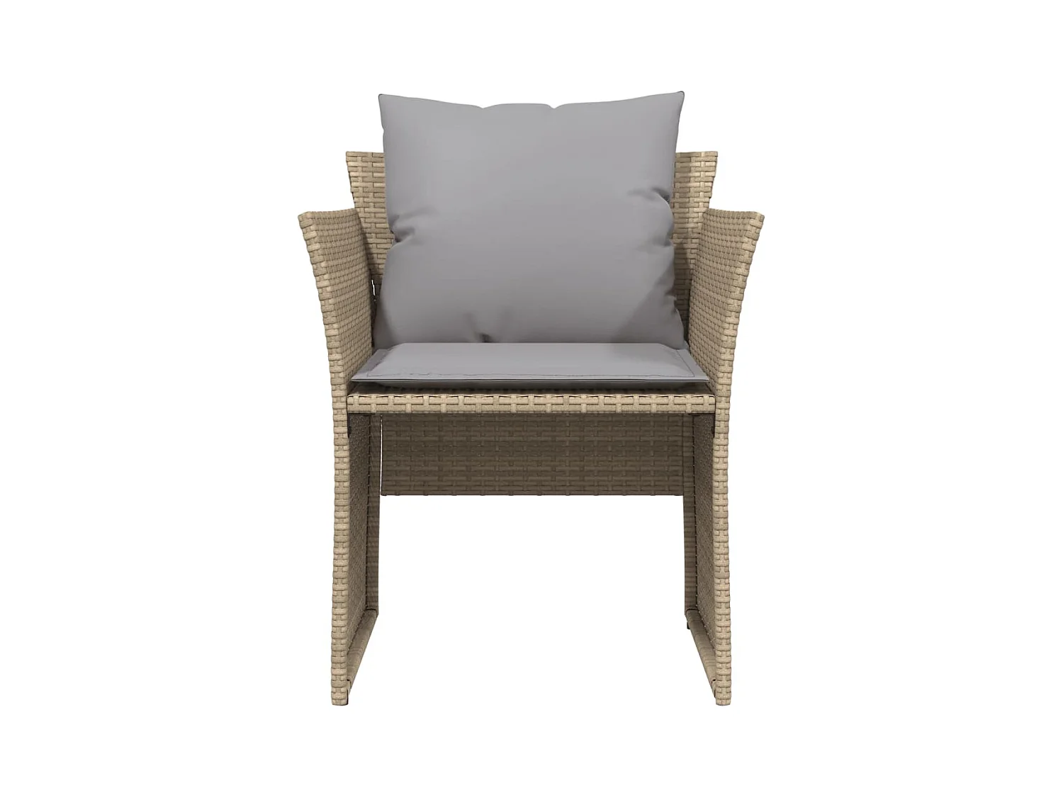 Chaise de jardin avec tabouret beige résine tressée FR34539