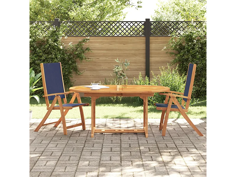 Sillas de jardín plegables 2 uds madera maciza acacia textileno ES877906