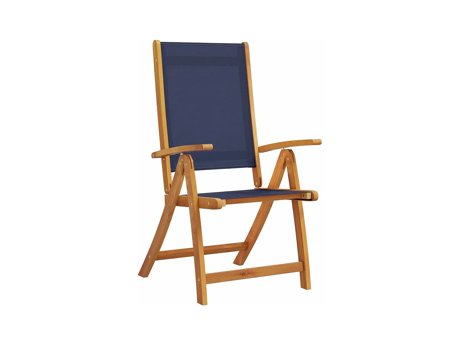 Lot de 2 Chaises pliables de jardin bois d'acacia et textilène FR376753
