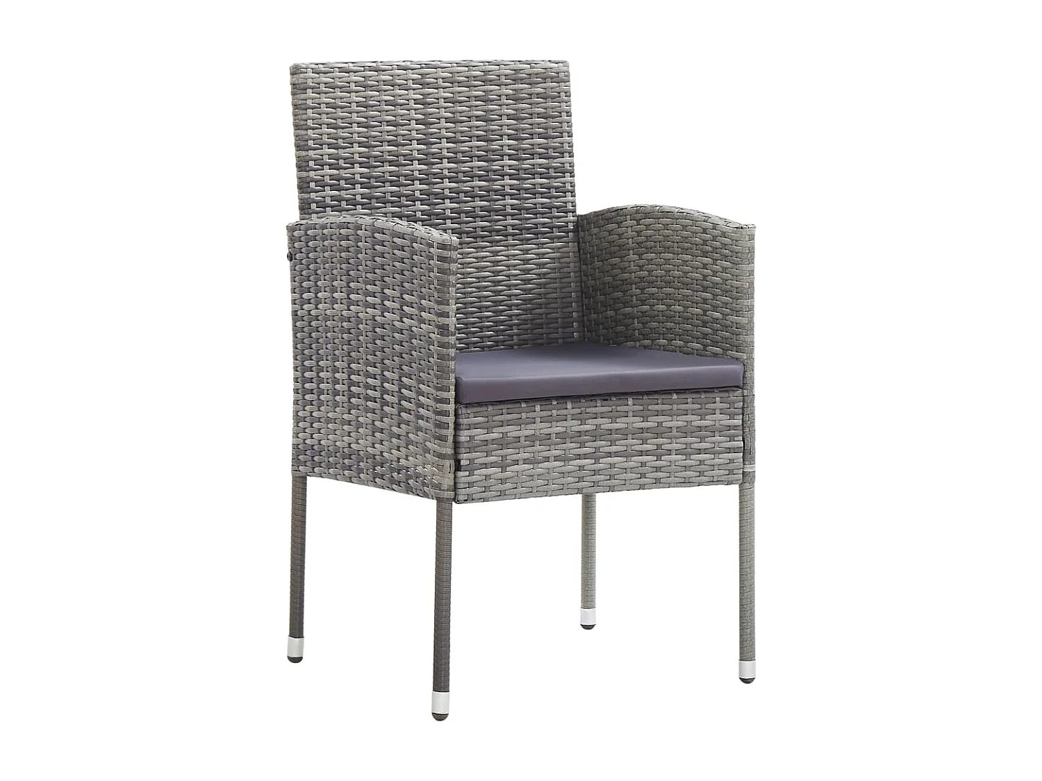 Sillones de jardín con cojines gris oscuro 4 uds ratán PE gris ES583764