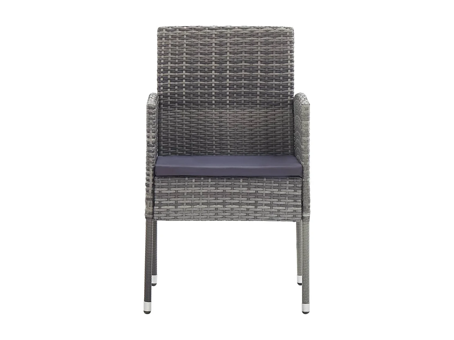 Sillones de jardín con cojines gris oscuro 4 uds ratán PE gris ES583764
