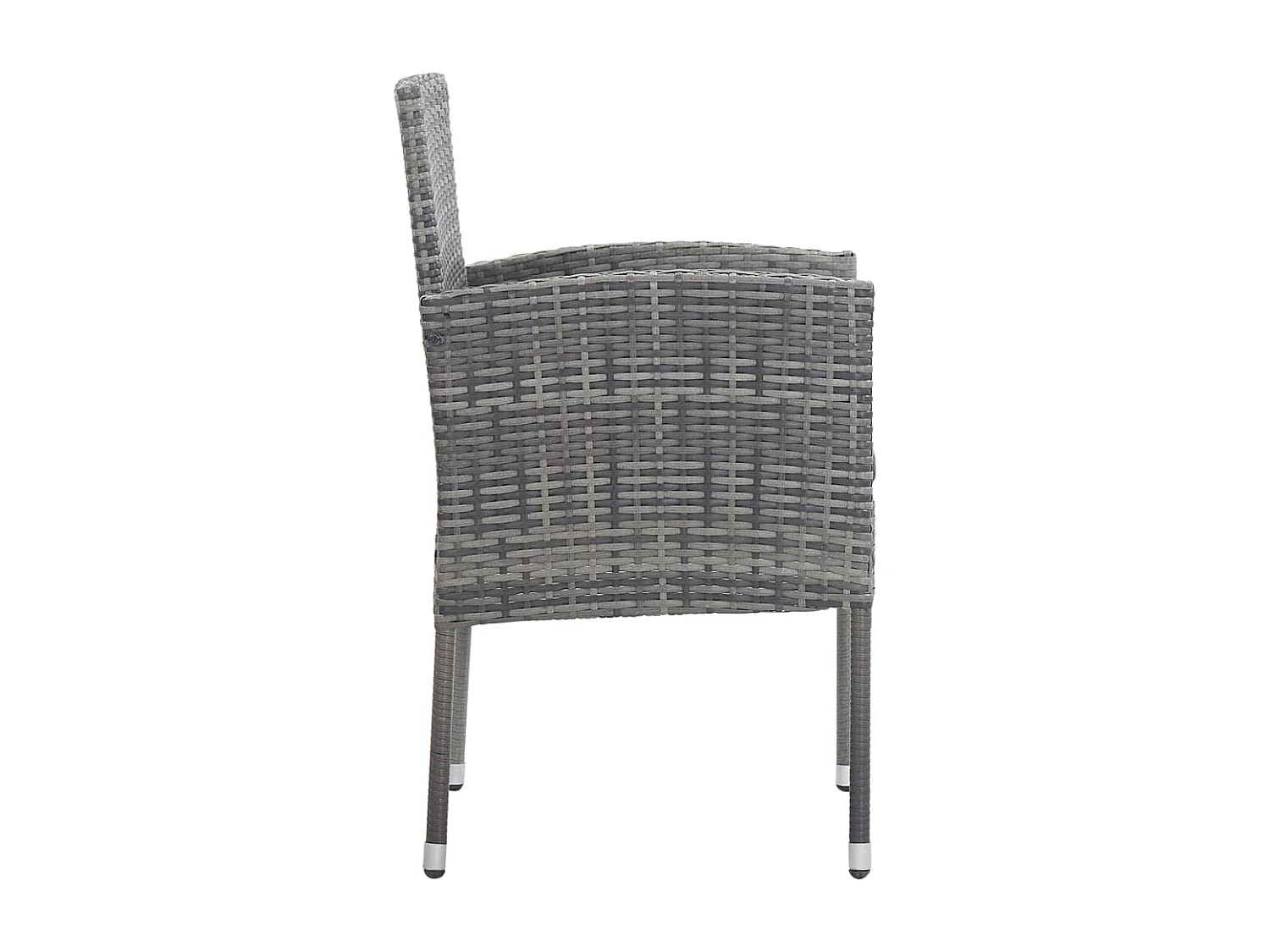 Sillones de jardín con cojines gris oscuro 4 uds ratán PE gris ES583764