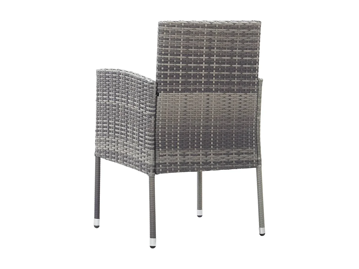 Sillones de jardín con cojines gris oscuro 4 uds ratán PE gris ES583764
