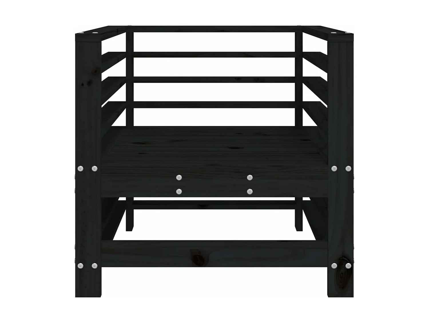 Lot de 2 Chaises de jardin noir bois massif de pin FR11706