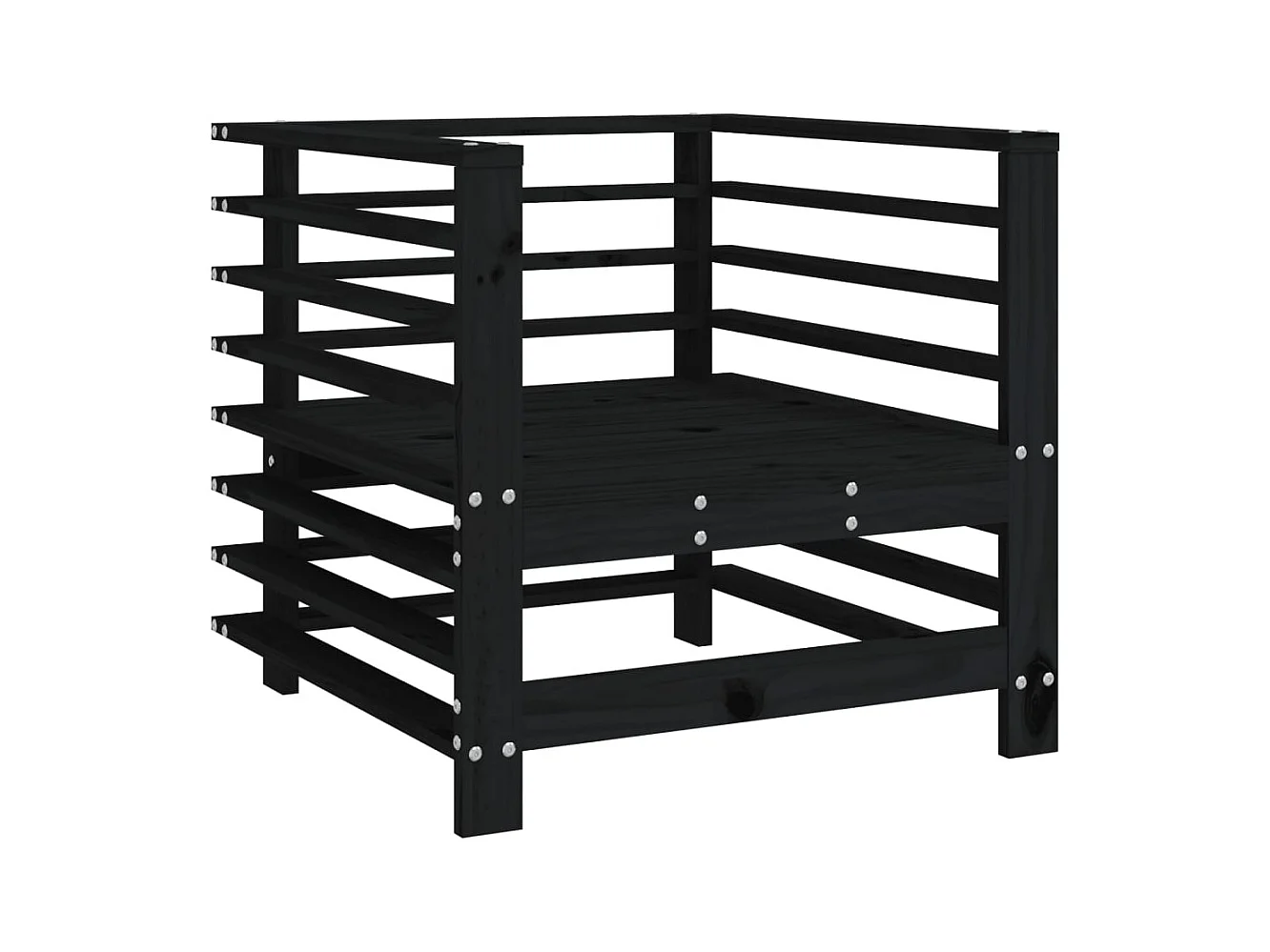 Lot de 2 Chaises de jardin noir bois massif de pin FR11706