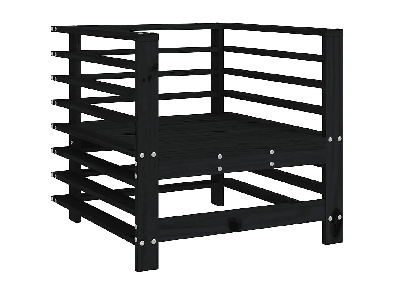 Lot de 2 Chaises de jardin noir bois massif de pin FR11706