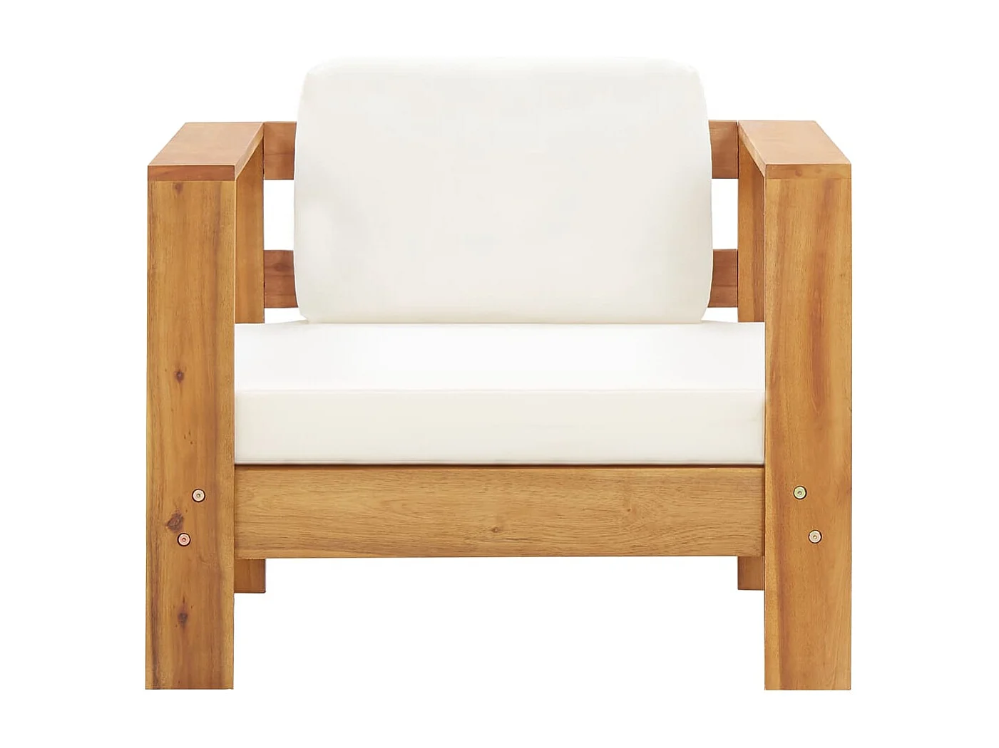 Chaise de jardin avec coussin Crème Bois d'acacia solide FR16814